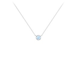 Bezel Set 3mm Gemstone Pendant in 925 Sterling Silver with Blue Topaz