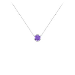 Bezel Set 5mm Gemstone Pendant – 18K Gold Plated Silver with Peridot