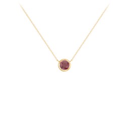 Bezel Set 5mm Gemstone Pendant in 18K Gold Plated Silver with Ruby