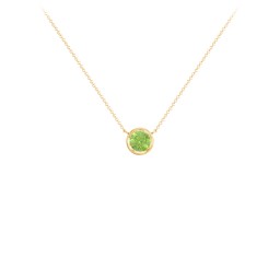 Bezel Set 5mm Gemstone Pendant in 18K Gold Plated Silver with Peridot