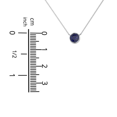 Bezel Set 5mm Gemstone Pendant – Sterling Silver with Amethyst