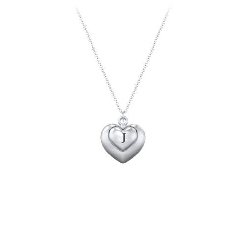 Engravable Nested Hearts Pendant – Sterling Silver