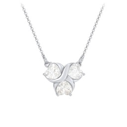 Love and Kisses 3 Gemstone Pendant in 925 Sterling Silver with Cubic Zirconia and Diamond