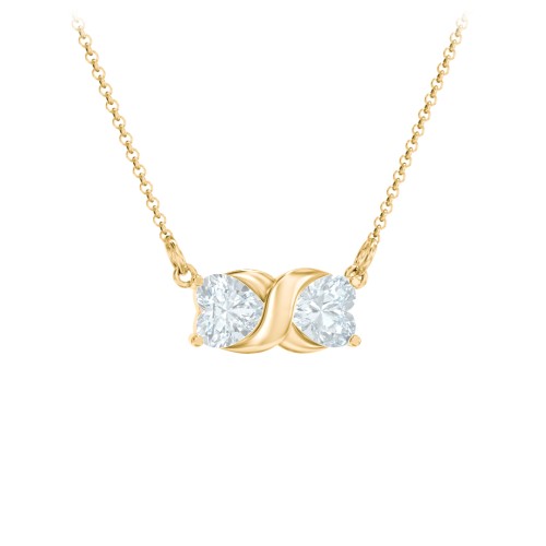 Love and Kisses Gemstone Pendant – 18K Gold Plated Silver with Aquamarine