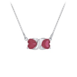 Love and Kisses Gemstone Pendant in 925 Sterling Silver with Ruby