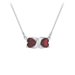 Love and Kisses Gemstone Pendant in 925 Sterling Silver with Garnet
