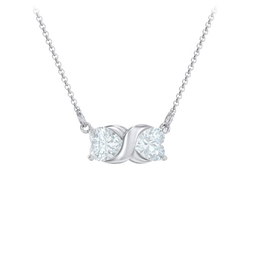 Love and Kisses Gemstone Pendant – Sterling Silver with Aquamarine