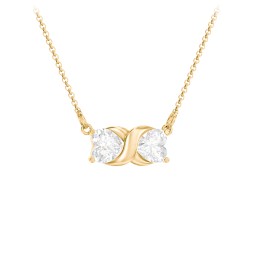 Love and Kisses Gemstone Pendant in 10K Solid Yellow Gold with Diamond