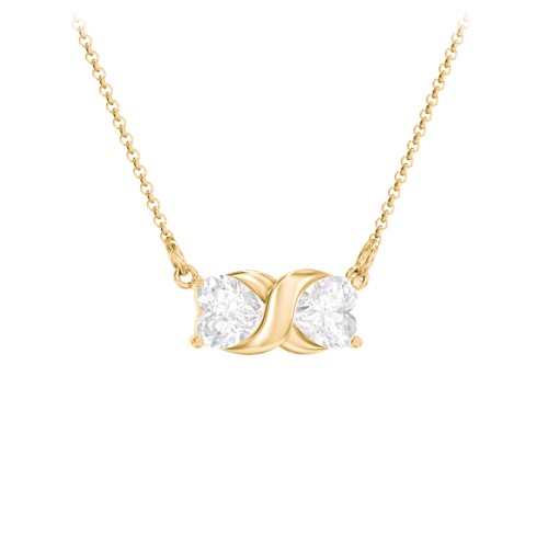 Love and Kisses Gemstone Pendant – 10K Yellow Gold with Diamond
