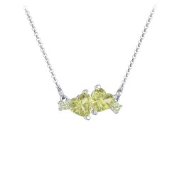 Gemstone Hearts Necklace with Accent Stones