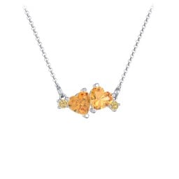 Gemstone Hearts Necklace with Accent Stones