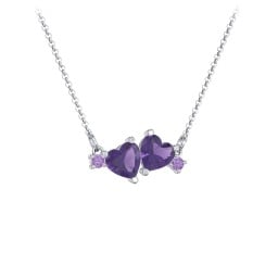 Gemstone Hearts Necklace with Accent Stones