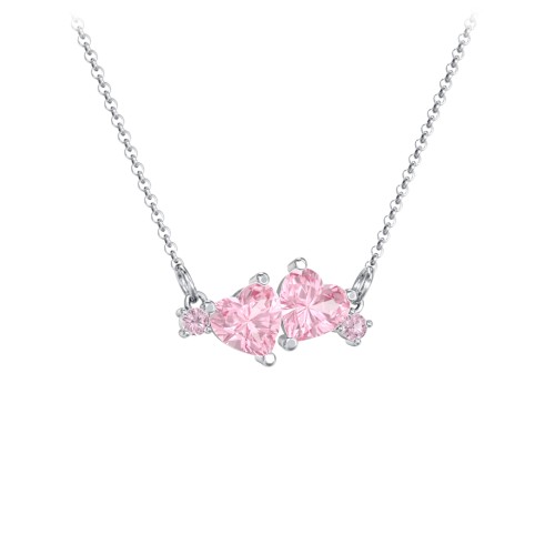 Gemstone Hearts Necklace with Accent Stones