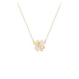 Lucky Clover Hearts And Gemstones Necklace