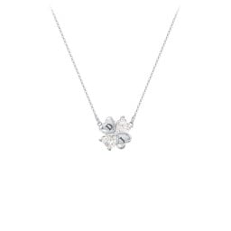 Lucky Clover Hearts And Gemstones Necklace