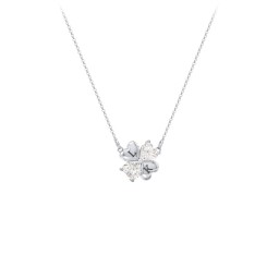 Lucky Clover Hearts And Gemstones Necklace