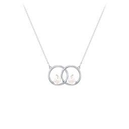 Interlocking Rings Pendant with Heart Gemstones