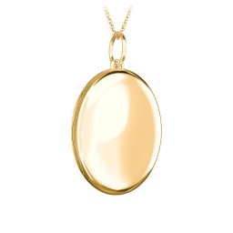 Engravable Oval Photo Locket Necklace