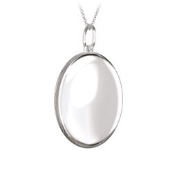 Engravable Oval Photo Locket Necklace