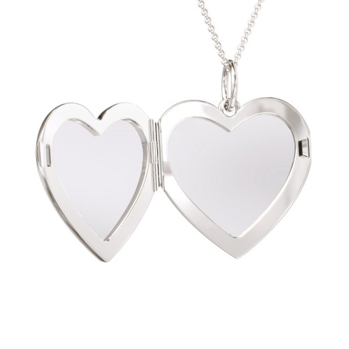 Engravable Heart Photo Locket Necklace