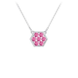 Hexagon Family Birthstone Necklace