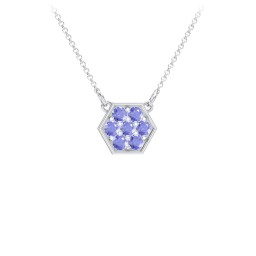 Hexagon Family Birthstone Necklace