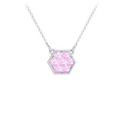 Hexagon Family Birthstone Necklace