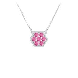 Hexagon Family Birthstone Necklace