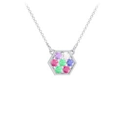 Hexagon Family Birthstone Necklace