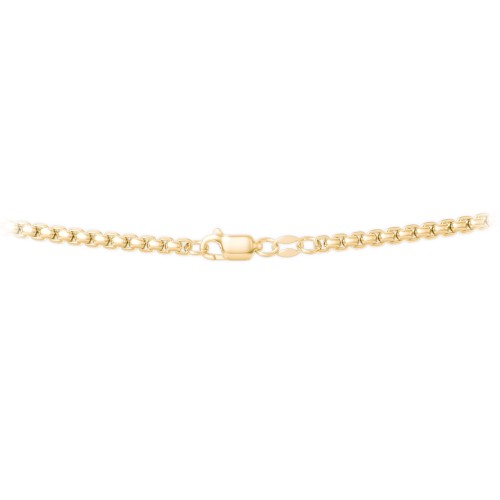 22" Rounded Box Chain Necklace – 10K Yellow Gold