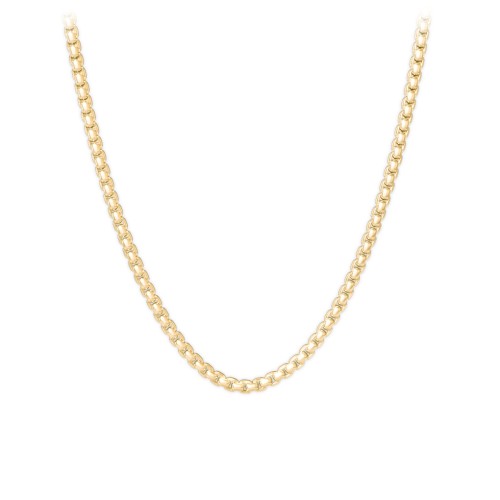22" Rounded Box Chain Necklace – 10K Yellow Gold