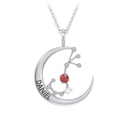 Engravable Scorpio Constellation Necklace With Gemstone