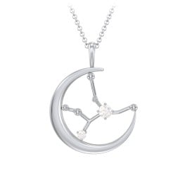 Engravable Virgo Constellation Necklace With Gemstone