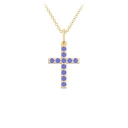 Small Gemstone Cross Pendant
