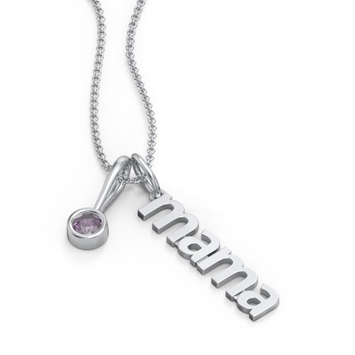 Modern Mama Necklace with Birthstone Charm