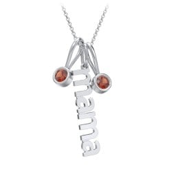 Modern Mama Necklace with 2 Birthstone Charms