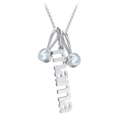Modern Mama Necklace with 2 Birthstone Charms