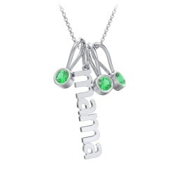 Modern Mama Necklace with 3 Birthstone Charms