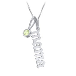 Gothic Mama Necklace with Birthstone Charm