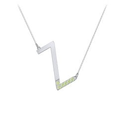 Asymmetrical Initial Necklace with Accent Stones - Z