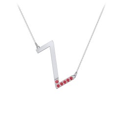 Asymmetrical Initial Necklace with Accent Stones - Z