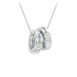 Engravable Gemstone Stacking Ring Charm Necklace - 2
