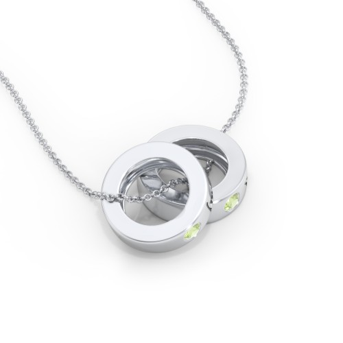Engravable Gemstone Stacking Ring Charm Necklace - 2