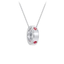 Multi-Gemstone Stacking Ring Charm Necklace - 1