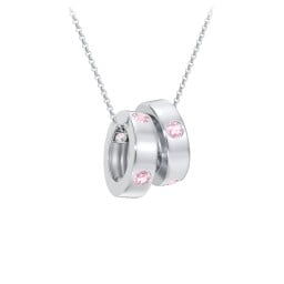 Multi-Gemstone Stacking Ring Charm Necklace - 2