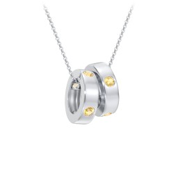 Multi-Gemstone Stacking Ring Charm Necklace - 2