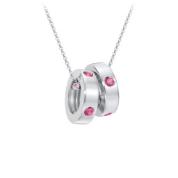 Multi-Gemstone Stacking Ring Charm Necklace - 2