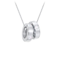 Multi-Gemstone Stacking Ring Charm Necklace - 2 in 925 Sterling Silver with Opal