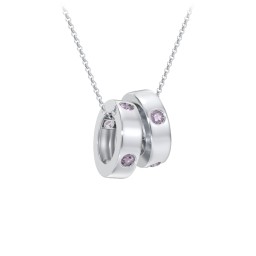 Multi-Gemstone Stacking Ring Charm Necklace - 2 in 925 Sterling Silver with Alexandrite