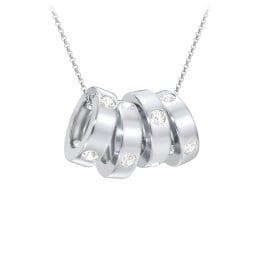 Multi-Gemstone Stacking Ring Charm Necklace - 4